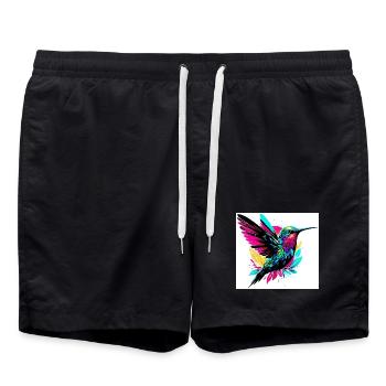Kolibri - Badeshorts - Schwarz - Vorne - AI Model Male 185 light (185cm)