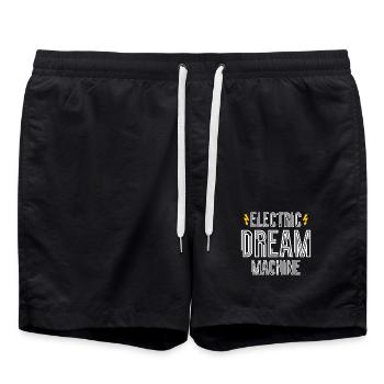 Electric Dream Machine Typ 2 Supercharge Elektro - Badeshorts - Schwarz - Vorne - AI Model Male 185 light (185cm)