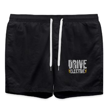 Drive Electric Typ 2 Stecker Supercharge Elektro - Badeshorts - Schwarz - Vorne - AI Model Male 185 light (185cm)