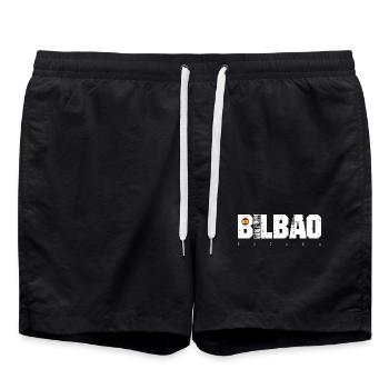 Big Bad Typographie en détresse avec drapeau espagnol - Short de bain - noir - Devant - AI Model Male 185 light (185cm)