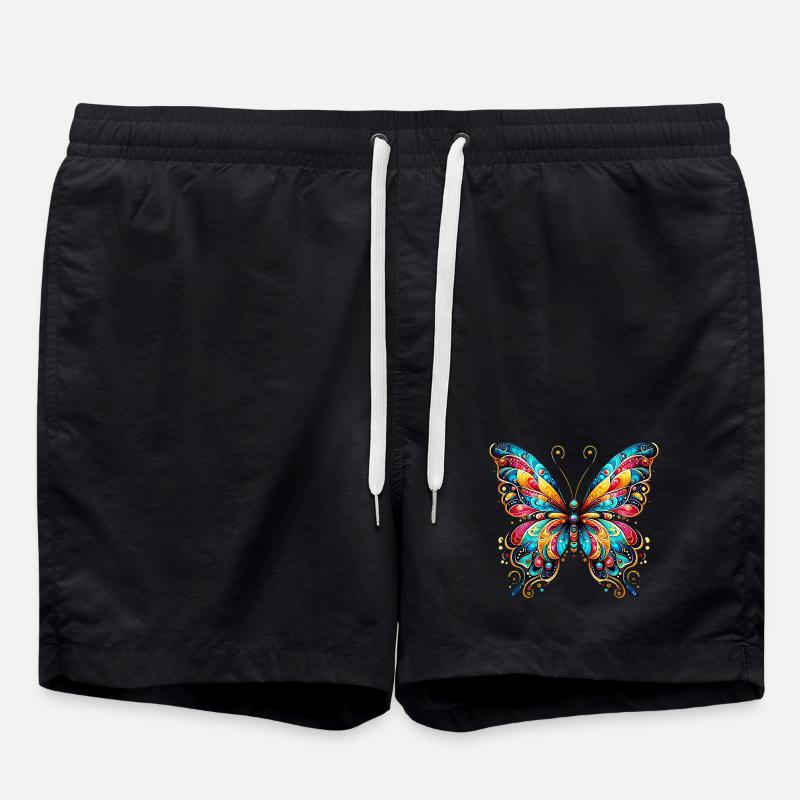 Schmetterling - Badeshorts - Schwarz