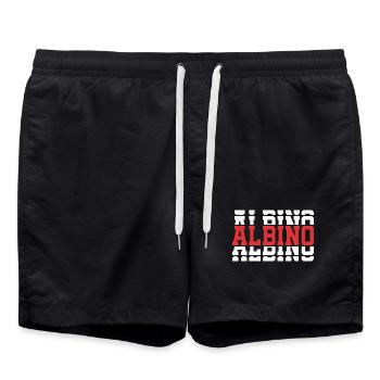 t-shirt albinos t-shirt idée cadeau texte empilé - Short de bain - noir - Devant - AI Model Male 185 light (185cm)
