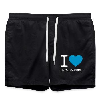 I LOVE SNOWBOARDING - Badeshorts - Schwarz - Vorne - AI Model Male 185 light (185cm)