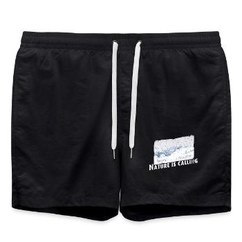 Nature is calling Winter - Swim Trunks - black - Front - AI Model Male 185 light (185cm)