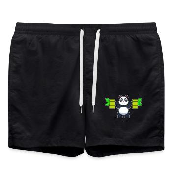Panda Bodybuilder Barbell Bodybuilding - Short de bain - noir - Devant - AI Model Male 185 light (185cm)