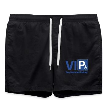 Behinderung, Person mit eingeschränkter Mobilität - Badeshorts - Schwarz - Vorne - AI Model Male 185 light (185cm)