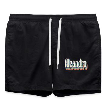 Aleandro t-shirt rétro vintage t-shirt cadeau - Short de bain - noir - Devant - AI Model Male 185 light (185cm)
