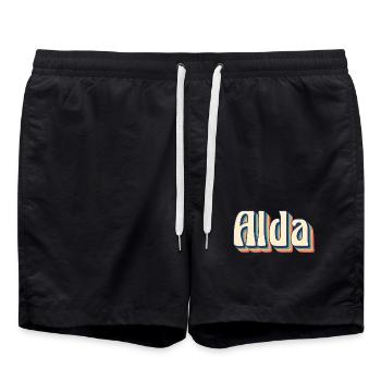 Alda Retro Vintage T-Shirt Geschenkidee T-Shirt - Badeshorts - Schwarz - Vorne - AI Model Male 185 light (185cm)