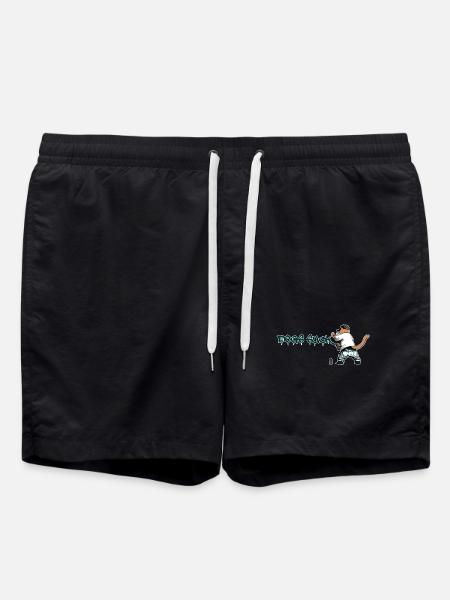 Cat Graffiti Dogs Suck - Swim Trunks - black