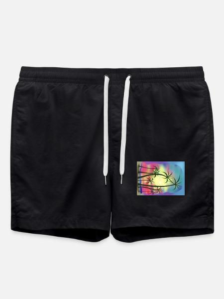 Palmen - Badeshorts - Schwarz