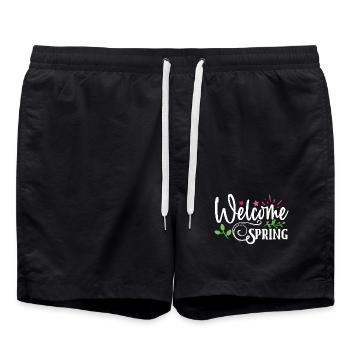 Bienvenue au printemps - Short de bain - noir - Devant - AI Model Male 185 light (185cm)