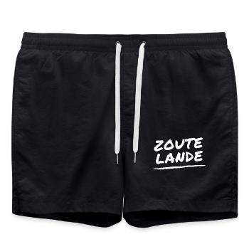 Zoutelande Schriftzug - Badeshorts - Schwarz - Vorne - AI Model Male 185 light (185cm)
