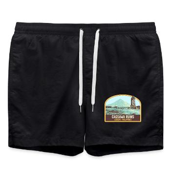 Ruines de Cagsawa, volcan Mayon, Philippines - Short de bain - noir - Devant - AI Model Male 185 light (185cm)