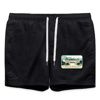 Château de Beauregard dans la Vallée de la Loire - Short de bain - noir - Devant - AI Model Male 185 light (185cm)
