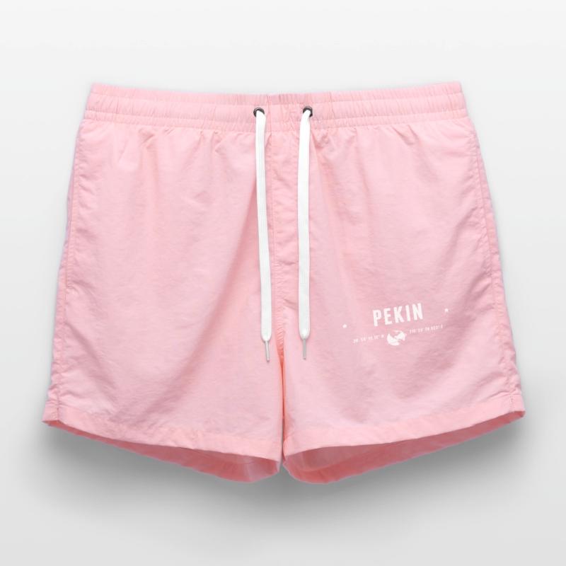 Beijing Stylized Geographical Coordinates Swim Trunks