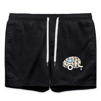 Caravan Daisies Caravan Ventilateur Rétro Printemps - Short de bain - noir - Devant - AI Model Male 185 light (185cm)