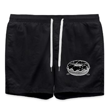 Donut - white - Badeshorts - Schwarz - Vorne - AI Model Male 185 light (185cm)