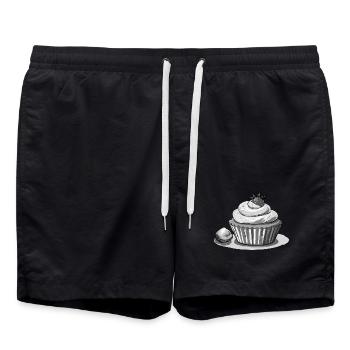 Cupcake Fraise - Short de bain - noir - Devant - AI Model Male 185 light (185cm)
