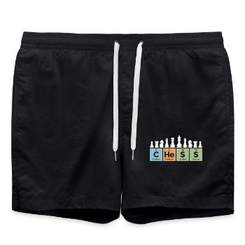 retro Schach Periodensystem coole Sprüche vintage - Badeshorts - Schwarz - Vorne - AI Model Male 185 light (185cm)