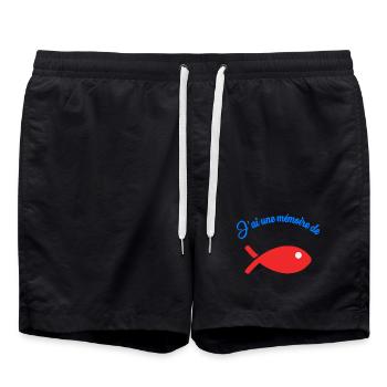 POISSON. MEMOIRE - Short de bain - noir - Devant - AI Model Male 185 light (185cm)