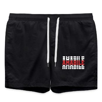 t-shirt texte empilé Belle idée cadeau T-shirt - Short de bain - noir - Devant - AI Model Male 185 light (185cm)