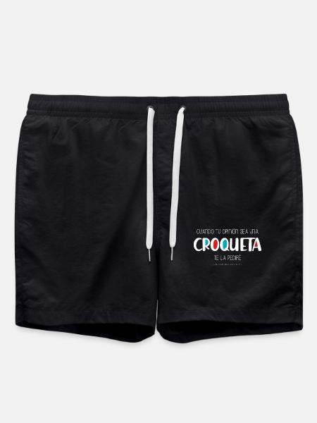 Krokette (dunkel) - Badeshorts - Schwarz