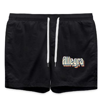 Allegra Retro Vintage T-Shirt Cadeau T-Shirt - Short de bain - noir - Devant - AI Model Male 185 light (185cm)