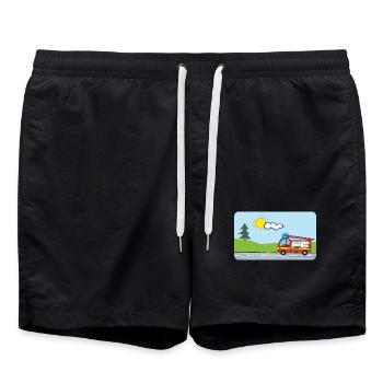 Véhicules d’urgence des camions de pompiers - Short de bain - noir - Devant - AI Model Male 185 light (185cm)