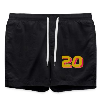 20. 20 ANS. 20e ANNIVERSAIRE. ANNIVERSAIRE 20 ANS. - Short de bain - noir - Devant - AI Model Male 185 light (185cm)
