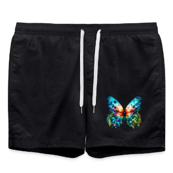 Schmetterling - Badeshorts - Schwarz - Vorne - AI Model Male 185 light (185cm)