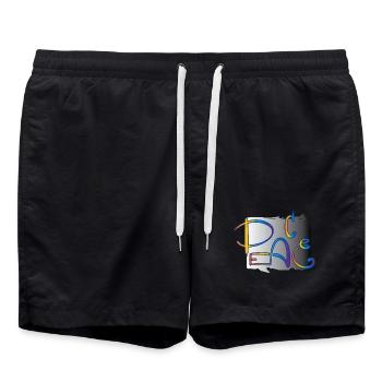 Peace Frieden - Badeshorts - Schwarz - Vorne - AI Model Male 185 light (185cm)