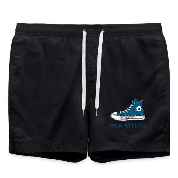 Blue Heart Sneaker Walk - Badeshorts - Schwarz - Vorne - AI Model Male 185 light (185cm)