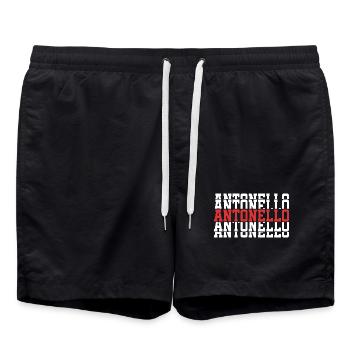 Antonello t-shirt empilé texte cadeau t-shirt - Short de bain - noir - Devant - AI Model Male 185 light (185cm)
