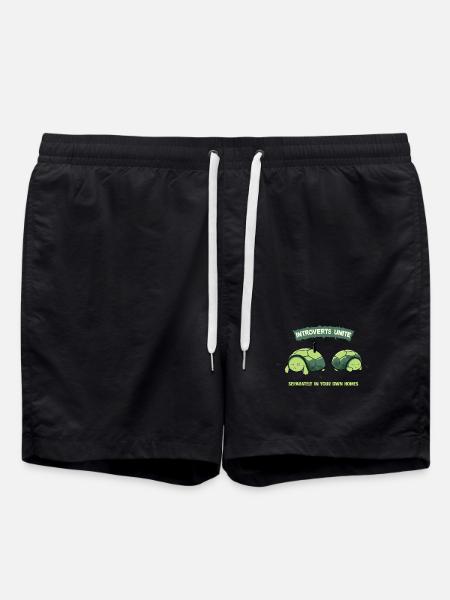 Introverts Unite Turtles - Swim Trunks - black
