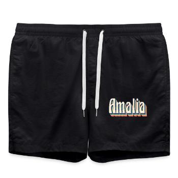 Vintage rétro Amalia T-Shirt cadeau T-Shirt - Short de bain - noir - Devant - AI Model Male 185 light (185cm)