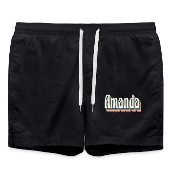 Amanda t-shirt rétro vintage t-shirt idée cadeau - Short de bain - noir - Devant - AI Model Male 185 light (185cm)