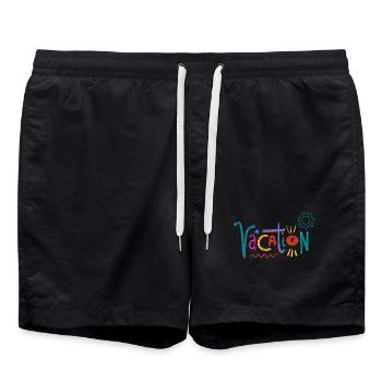 Colorful Valentine's Day Art with Heart Motifs - Swim Trunks - black - Front - AI Model Male 185 light (185cm)