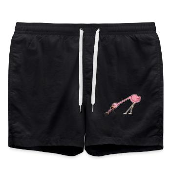 Flamingo Wurm - Badeshorts - Schwarz - Vorne - AI Model Male 185 light (185cm)