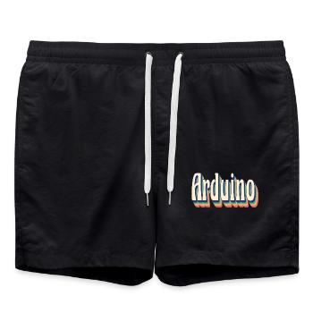 T-shirt Arduino t-shirt rétro vintage - Short de bain - noir - Devant - AI Model Male 185 light (185cm)
