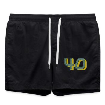 40. 40 ANS. 40e ANNIVERSAIRE. ANNIVERSAIRE 40 ANS. - Short de bain - noir - Devant - AI Model Male 185 light (185cm)