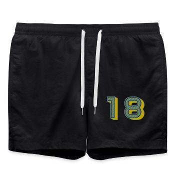 18. 18 ANS. 18e ANNIVERSAIRE. ANNIVERSAIRE 18 ANS. - Short de bain - noir - Devant - AI Model Male 185 light (185cm)