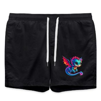 Drache - Badeshorts - Schwarz - Vorne - AI Model Male 185 light (185cm)