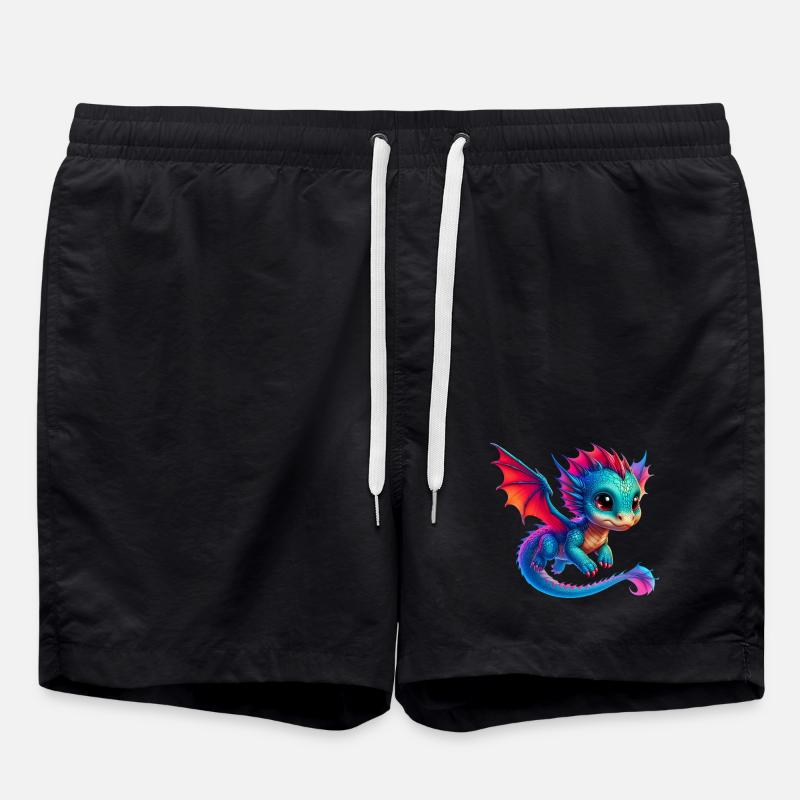 Drache - Badeshorts - Schwarz
