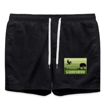 Rétro/Vintage Héros de jardin masculin - Short de bain - noir - Devant - AI Model Male 185 light (185cm)