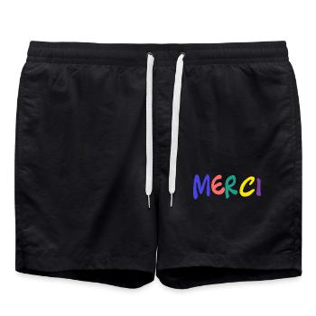 MERCI. MAÎTRESSE. MAÎTRE. MERCI MAÎTRESSE - Short de bain - noir - Devant - AI Model Male 185 light (185cm)