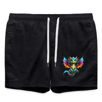 Dragon - Swim Trunks - black - Front - AI Model Male 185 light (185cm)