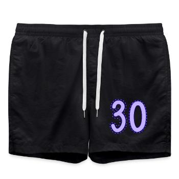 30. 30 JAHRE. 30. JAHRESTAG. 30-JÄHRIGES JUBILÄUM. - Badeshorts - Schwarz - Vorne - AI Model Male 185 light (185cm)