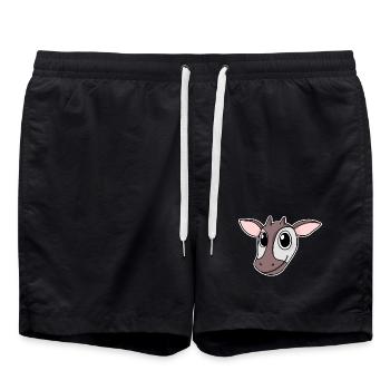 Okapi forêt girafe tête motif animal - Short de bain - noir - Devant - AI Model Male 185 light (185cm)