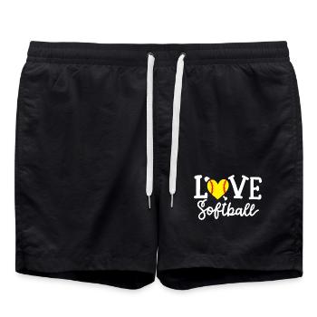 Softball-Spieler Softball - Badeshorts - Schwarz - Vorne - AI Model Male 185 light (185cm)