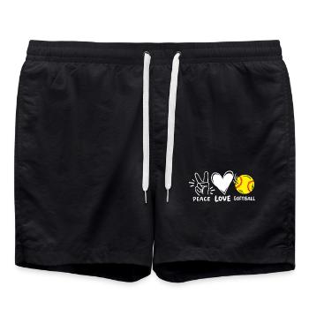 Softball-Spieler Softball - Badeshorts - Schwarz - Vorne - AI Model Male 185 light (185cm)